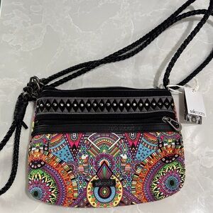 Sakroots Black Multicolor Mandala Crossbody Bag